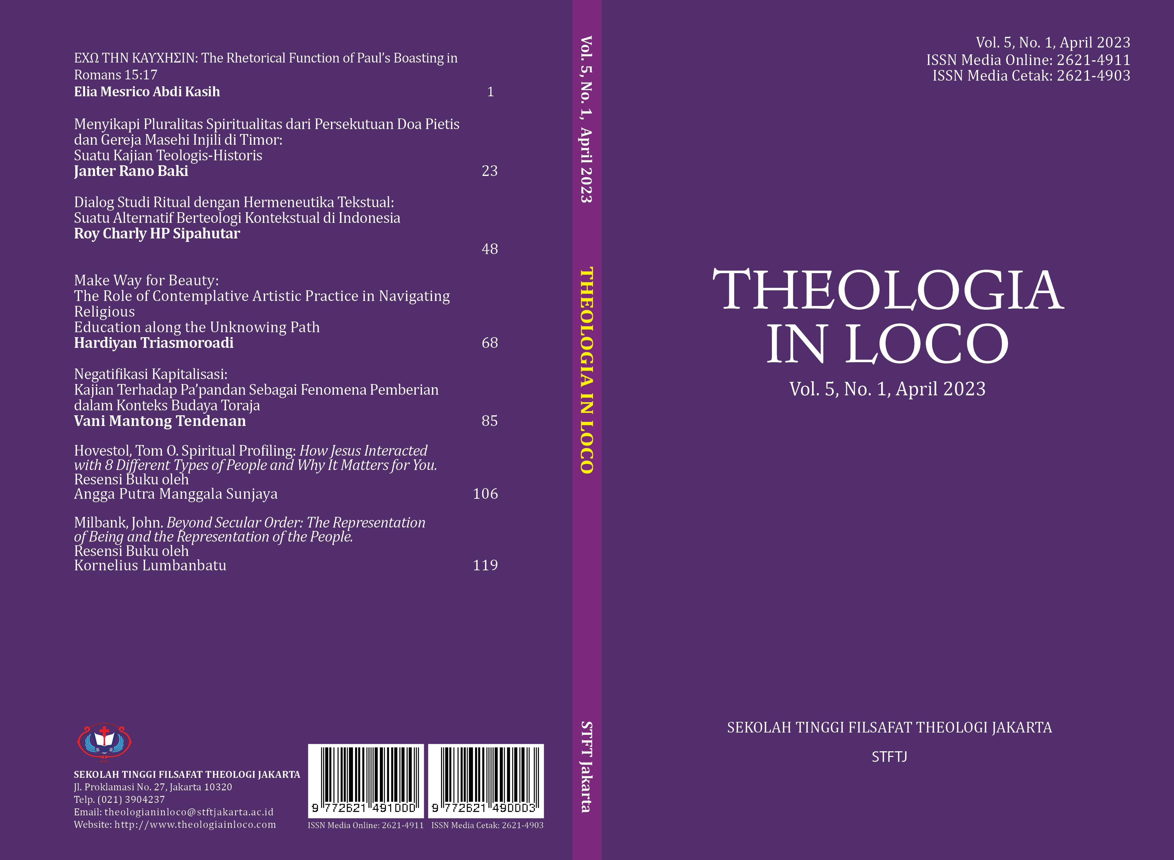 					View Vol. 5 No. 1 (2023): Theologia in Loco
				